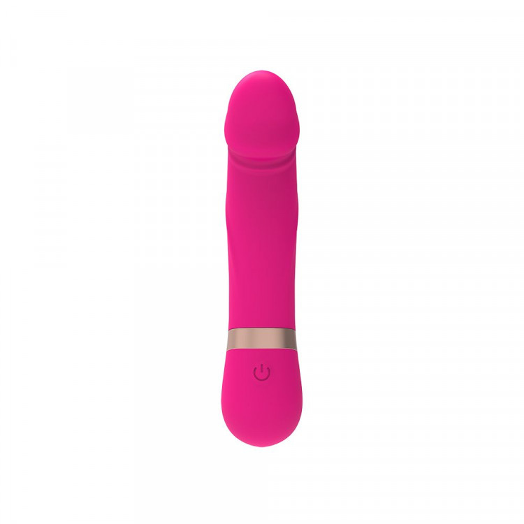 Розовый мини-вибратор с загнутой головкой Dildo Vibe - 11,7 см.
