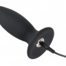Чёрная перезаряжаемая анальная пробка Black Velvets Recharge Plug M - 12,5 см.