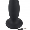 Чёрная перезаряжаемая анальная пробка Black Velvets Recharge Plug M - 12,5 см.