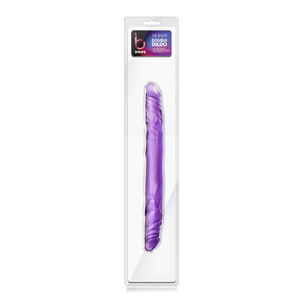 Фиолетовый двусторонний фаллоимитатор 14 Inch Double Dildo - 35 см. 