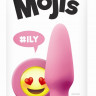 Розовая силиконовая пробка среднего размера Emoji ILY - 10,2 см. 