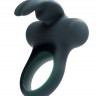 Чёрное эрекционное перезаряжаемое виброкольцо VeDO Frisky Bunny