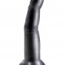Чёрный анальный стимулятор в форме пальца на присоске - 15 см.