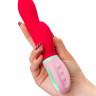 Красный вибратор с клиторальным отростком Petunia - 19 см.