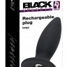 Чёрная перезаряжаемая анальная пробка Black Velvets Recharge Plug L - 14,7 см.