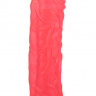 Рельефный розовый фаллоимитатор на присоске - 19,5 см.