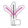 Телесный страпон Harness LESBI с вагинальной пробкой 