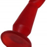Красная изогнутая анальная пробка - 13 см.