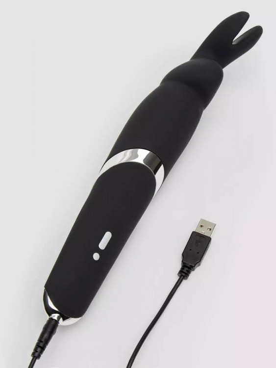 Черный вибратор Rabbit Rechargeable Wand Vibrator - 26,7 см.