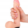 Женский страпон с реалистичной насадкой и вагинальной пробкой - 16 см.