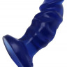 Синяя анальная пробка-фаллос - 13 см.