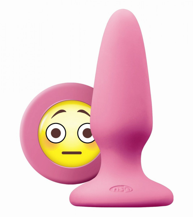 Розовая силиконовая пробка среднего размера Emoji OMG - 10,2 см.