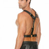 Черная мужская портупея Twisted Bit Black Leather Harness