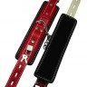 Красно-черные регулируемые наручники с фиксацией на карабинах