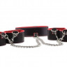 Чёрно-красный двусторонний комплект для бандажа Reversible Collar / Wrist / Ankle Cuffs Чёрно-красный двусторонний комплект для бандажа Reversible Collar / Wrist / Ankle Cuffs