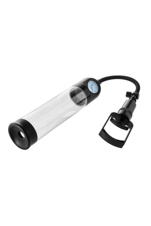 Прозрачная вакуумная помпа с манометром Deluxe Penis Pump