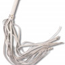 Белая кожаная плеть с хвостами-лентами - 78 см.