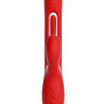 Красный ударный вибратор-кролик G-Hit - 24 см.
