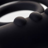 Чёрное эрекционное кольцо с вибростимулятором и анальным хвостом