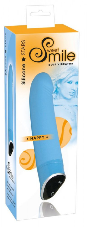 Голубой вибратор Smile Happy - 22 см.
