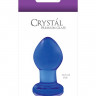 Малая синяя стеклянная анальная пробка Crystal Small - 6,3 см.