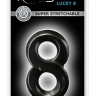 Черное эрекционное кольцо с подхватом мошонки Lucky 8 Черное эрекционное кольцо с подхватом мошонки Lucky 8