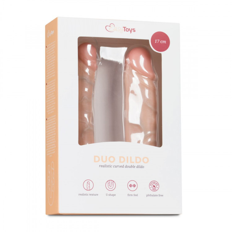 Телесный двусторонний фаллоимитатор Duo Dildo