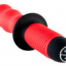 Красный фигурный вибратор с двойным мотором - 28 см.