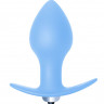 Голубая анальная пробка с вибрацией Bulb Anal Plug - 10 см.
