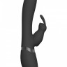 Черный вибромассажер-кролик Taka - 21,3 см.