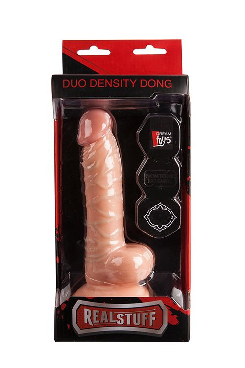 Реалистичный фаллоимитатор REALSTUFF DUO DENSITY DONG 7INCH - 19 см.