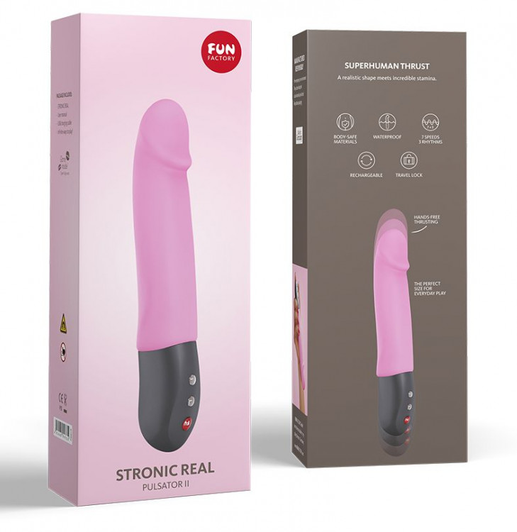 Розовый пульсатор Stronic Real - 20 см.