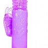 Фиолетовый вибромассажер Butterfly Stroker - 29,8 см.