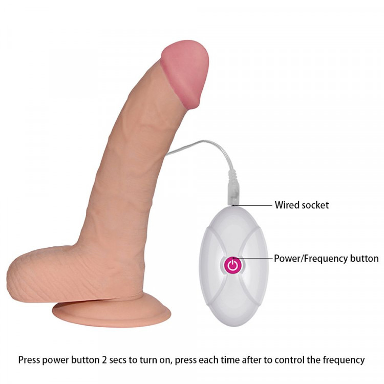 Телесный вибромассажер-реалистик Ultra Soft Dude 8.8 - 20 см.