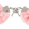 Розовые меховые наручники Love Cuffs Rose