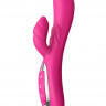 Розовый вибратор Nalone Touch2 с клиторальным стимулятором - 21,8 см.