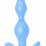 Голубая анальная пробка Bent Anal Plug Black - 13 см.