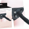 Черный страпон 8 inch Strap-on Ripple Dildo Vibe - 21 см.