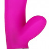 Лиловый вибратор с клиторальным отростком Super Soft Silicone Rabbit Vibrator - 20,2 см.