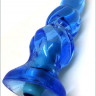 Голубая анальная вибропробка - 9 см.