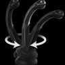 Черный стеклянный фаллоимитатор Icicles №87 с силиконовой присоской - 15,5 см.