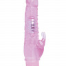 Розовый вибратор Crystal Dildo Climbing Rabbit Vibe - 22 см.