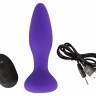 Фиолетовая анальная вибропробка RC Butt Plug - 14,5 см.