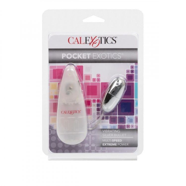 Серебристая гладкая вибропуля Vibrating Silver Bullet