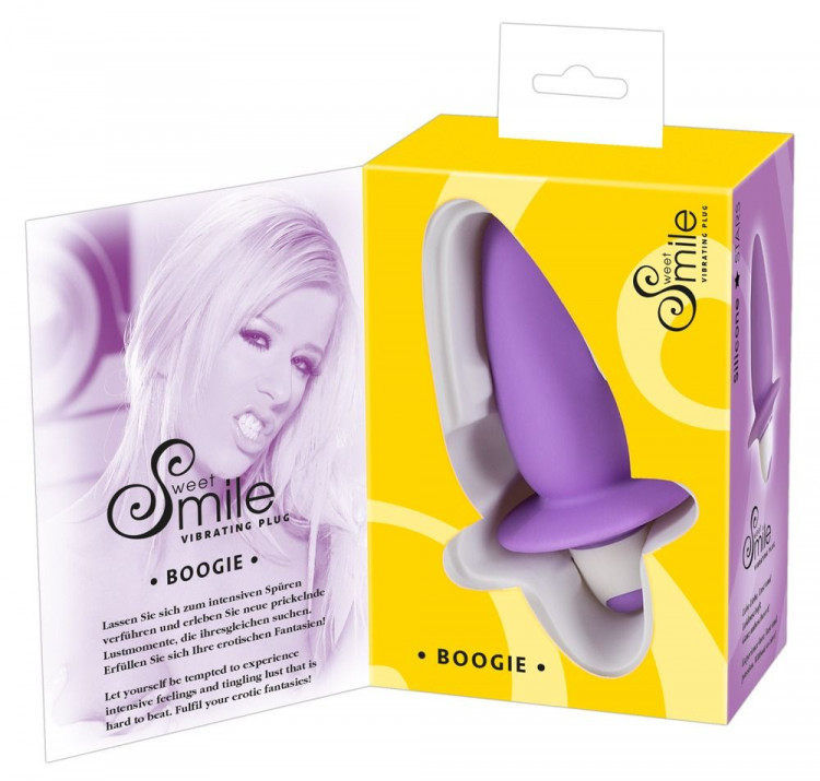 Фиолетовая анальная вибровтулка Smile - 10 см.