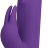 Фиолетовый вибратор со стимулятором клитора Rabbit Tres Chic - 23 см.