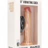 Телесный вибратор-реалистик Vibrating Realistic Cock 9  - 23,5 см.