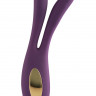 Фиолетовый сплит-вибромассажёр Flare Bunny - 16 см.