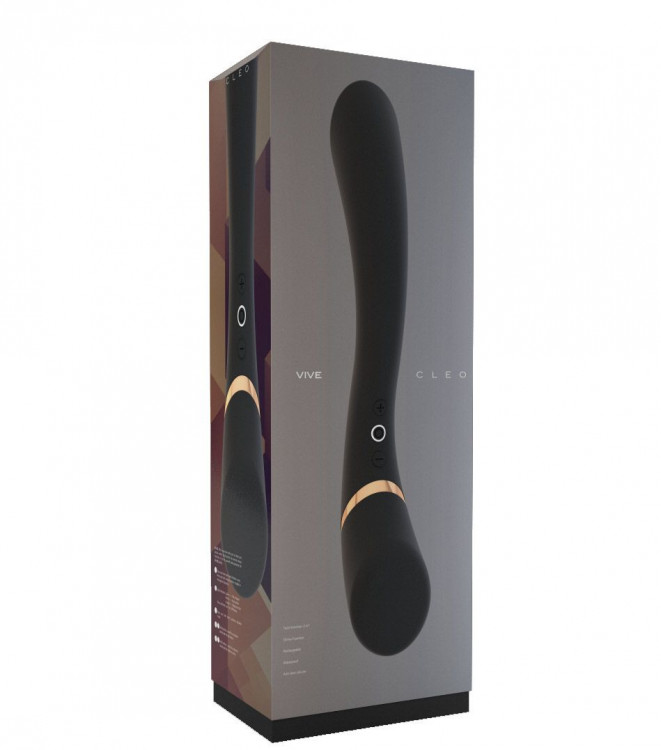 Черный вибратор Cleo - 27 см.