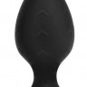 Черная силиконовая анальная пробка с рельефом - 7 см.